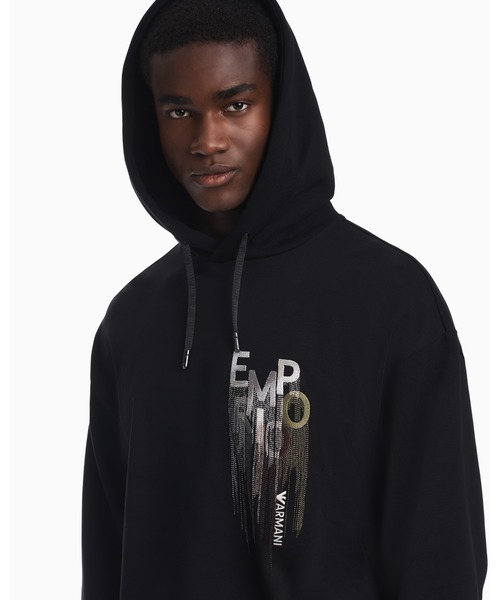 EMPORIO ARMANI(エンポリオアルマーニ)の「【エンポリオ アルマーニ】レギュラーフィット スウェットシャツ コットンフレンチテリー(スウェット・メンズ・ブラック・LARGE/X-SMALL/X-LARGE/SMALL/MEDIUM)」の2枚目の写真