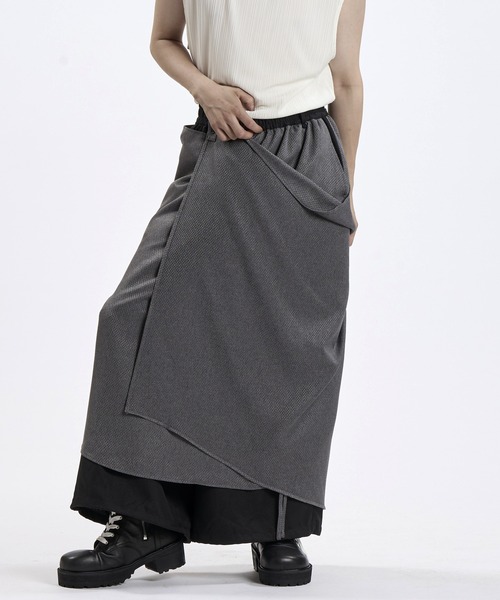 NO ID.（ノーアイディ）の「【NO ID.】Layered Wrap Baggy Trousers / レイヤード ラップ バギー トラウザーズ（その他パンツ・メンズ・ネイビー/グレー/ブラック・2/1）」の7枚目の写真
