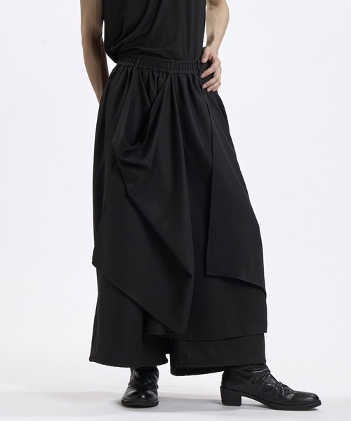 NO ID.（ノーアイディ）の「【NO ID.】Layered Wrap Baggy Trousers / レイヤード ラップ バギー トラウザーズ（その他パンツ・メンズ・ネイビー/グレー/ブラック・2/1）」の12枚目の写真