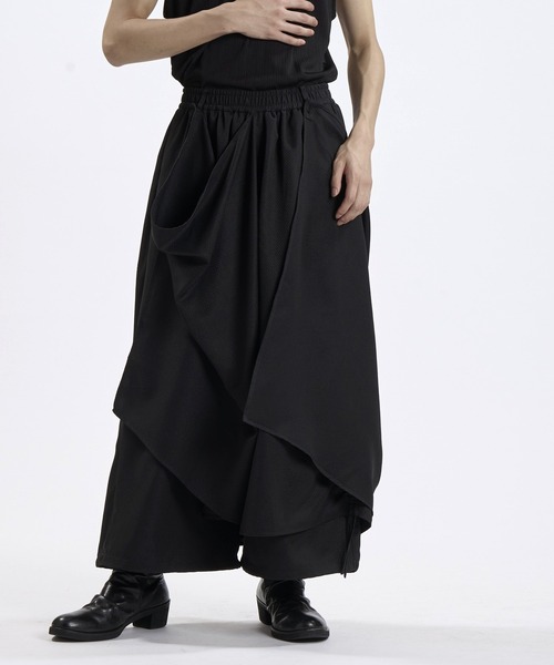 NO ID.（ノーアイディ）の「【NO ID.】Layered Wrap Baggy Trousers / レイヤード ラップ バギー トラウザーズ（その他パンツ・メンズ・ネイビー/グレー/ブラック・2/1）」の14枚目の写真