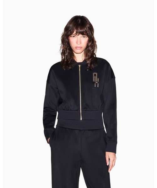 ARMANI EXCHANGE(アルマーニエクスチェンジ)の「【A|X アルマーニ エクスチェンジ】ストレッチスキューバ ジップアップスウェットシャツ(スウェット・レディース・ブラック/ホワイト・X-SMALL/X-LARGE/SMALL/MEDIUM/LARGE)」の2枚目の写真