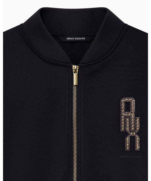 ARMANI EXCHANGE(アルマーニエクスチェンジ)の「【A|X アルマーニ エクスチェンジ】ストレッチスキューバ ジップアップスウェットシャツ(スウェット・レディース・ブラック/ホワイト・X-SMALL/X-LARGE/SMALL/MEDIUM/LARGE)」の4枚目の写真