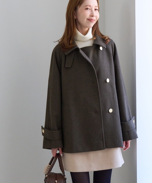 ROPE' PICNIC(ロペピクニック)の「【WEB限定カラー】ジャージメルトン 金ボタン ミドル丈 コート 低身長 小柄さんサイズ有り(その他アウター・レディース・ネイビー/ブラウン/キナリ/グレー/ダークブラウン・SP/M)」の19枚目の写真