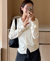 透かし編みロングカーデ」に該当するレディースファッション通販