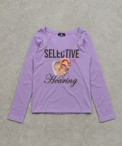 SPINNS(スピンズ)の「Vネック長袖Tシャツ/カラフルガールフォト/平成ギャル(Tシャツ/カットソー・レディース・ピンク/オフホワイト/ブラック/ラベンダー/サックスブルー・ONESIZE)」の16枚目の写真
