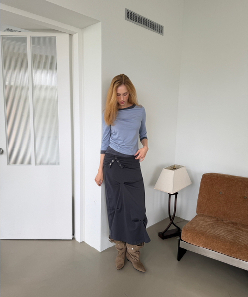 ASURA（アスラ）の「SIDE TUCK T (ソフトブルー)（Tシャツ/カットソー・レディース・その他・OS）」の5枚目の写真