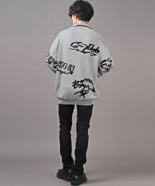 LUXSTYLE（ラグスタイル）の「綿タッチジャガードタギングハーフZIPニット（ニット/セーター・メンズ・ホワイト・M）」の12枚目の写真