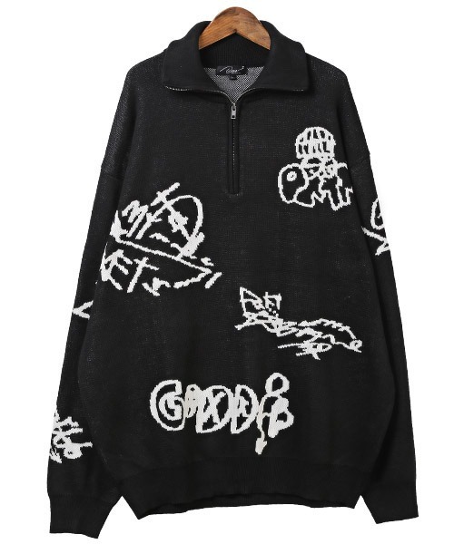 LUXSTYLE（ラグスタイル）の「綿タッチジャガードタギングハーフZIPニット（ニット/セーター・メンズ・ホワイト・M）」の13枚目の写真
