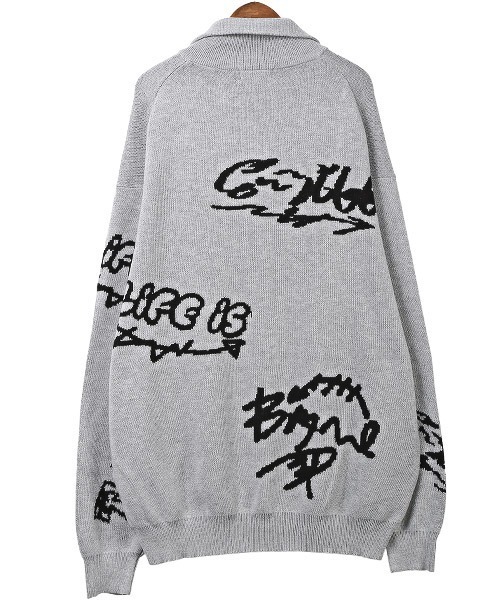 LUXSTYLE（ラグスタイル）の「綿タッチジャガードタギングハーフZIPニット（ニット/セーター・メンズ・ホワイト・M）」の18枚目の写真