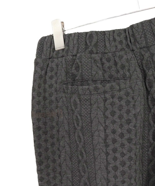 Maison code 13(メゾンコードサーティーン)の「mp15314- Cable Jacquard Pants ジャガードイージーパンツ(M26W-04)(その他パンツ・メンズ・ホワイト/チャコール/ブラック・S/M/L)」の9枚目の写真