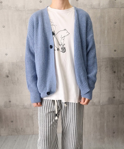 AsaAura（アサオーラ）の「畦編みニットメンズ韓国風カーディガン秋冬（カーディガン/ボレロ・メンズ・ブルーグレー/ブラウン・FREE）」の20枚目の写真