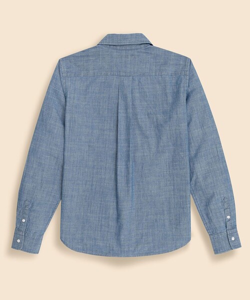 BROOKS BROTHERS(ブルックスブラザーズ)の「コットン GFロゴ シャンブレーシャツ Classic Fit(シャツ/ブラウス・レディース・ブルー・X-SMALL/SMALL/MEDIUM/LARGE)」の2枚目の写真