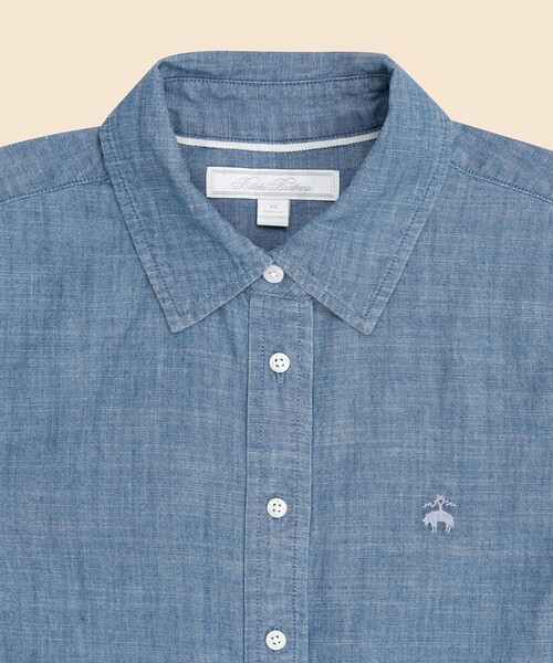 BROOKS BROTHERS(ブルックスブラザーズ)の「コットン GFロゴ シャンブレーシャツ Classic Fit(シャツ/ブラウス・レディース・ブルー・X-SMALL/SMALL/MEDIUM/LARGE)」の3枚目の写真