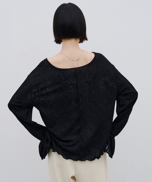 CIAOPANIC TYPY(チャオパニックティピー)の「∴ジャガードレースフレアスリーブTee(Tシャツ/カットソー・レディース・ブラック/オフホワイト/グリーン系・ONE SIZE)」の15枚目の写真