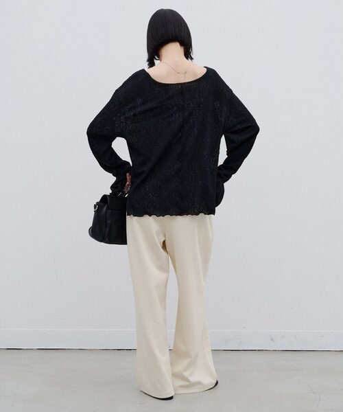 CIAOPANIC TYPY(チャオパニックティピー)の「∴ジャガードレースフレアスリーブTee(Tシャツ/カットソー・レディース・ブラック/オフホワイト/グリーン系・ONE SIZE)」の20枚目の写真