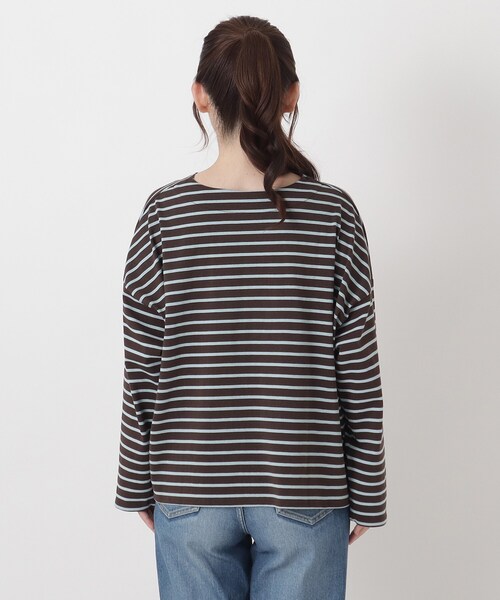 one'sterrace(ワンズテラス)の「コットンバスク 袖裏フリースプルオーバー(Tシャツ/カットソー・レディース・ダークブラウン系8/ベージュ系8/ブラック系8・02)」の6枚目の写真