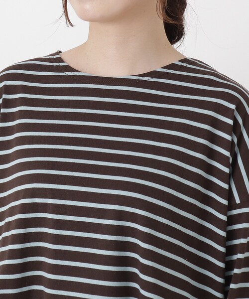 one'sterrace(ワンズテラス)の「コットンバスク 袖裏フリースプルオーバー(Tシャツ/カットソー・レディース・ダークブラウン系8/ベージュ系8/ブラック系8・02)」の7枚目の写真