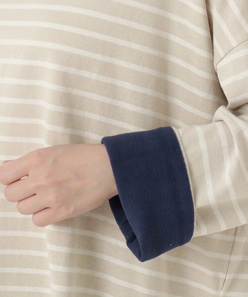one'sterrace(ワンズテラス)の「コットンバスク 袖裏フリースプルオーバー(Tシャツ/カットソー・レディース・ダークブラウン系8/ベージュ系8/ブラック系8・02)」の14枚目の写真