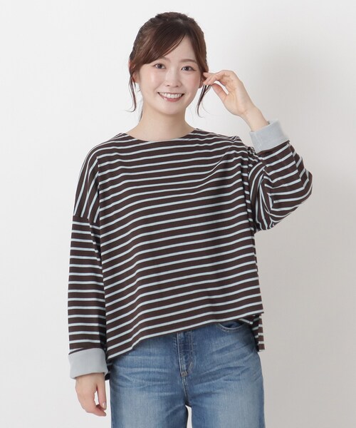 one'sterrace(ワンズテラス)の「コットンバスク 袖裏フリースプルオーバー(Tシャツ/カットソー・レディース・ダークブラウン系8/ベージュ系8/ブラック系8・02)」の17枚目の写真