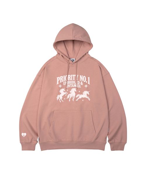 WILDROCK（ワイルドロック）の「PRIORITY UNICORN オーバーサイズフーディー_11 COL（パーカー・レディース・パープル/ブラウン/ピンク/バーガンディー/ネイビー/ダークグレー/ベージュ/ブルー/チャコール/ブラック/アイボリー・LARGE/SMALL/MEDIUM）」の10枚目の写真