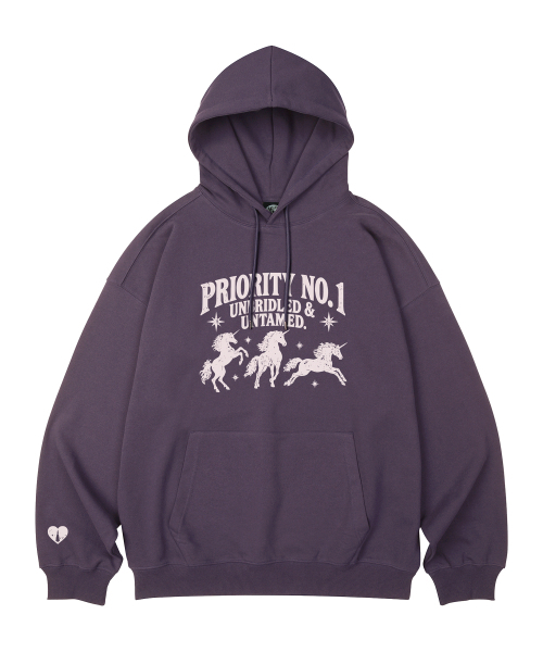 WILDROCK（ワイルドロック）の「PRIORITY UNICORN オーバーサイズフーディー_11 COL（パーカー・レディース・パープル/ブラウン/ピンク/バーガンディー/ネイビー/ダークグレー/ベージュ/ブルー/チャコール/ブラック/アイボリー・LARGE/SMALL/MEDIUM）」の20枚目の写真