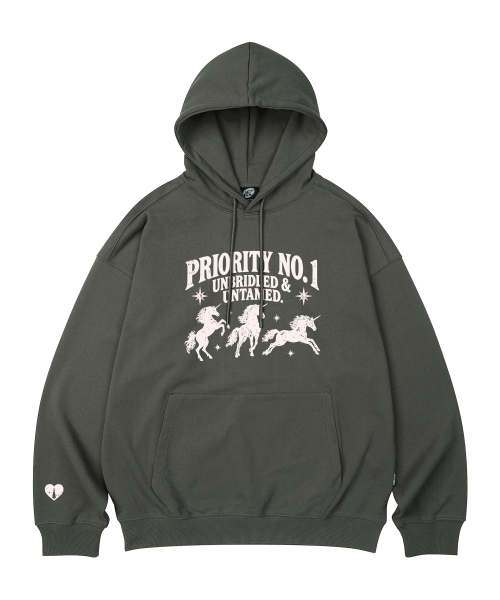 WILDROCK（ワイルドロック）の「PRIORITY UNICORN オーバーサイズフーディー_11 COL（パーカー・レディース・パープル/ブラウン/ピンク/バーガンディー/ネイビー/ダークグレー/ベージュ/ブルー/チャコール/ブラック/アイボリー・LARGE/SMALL/MEDIUM）」の19枚目の写真
