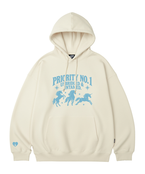 WILDROCK（ワイルドロック）の「PRIORITY UNICORN オーバーサイズフーディー_11 COL（パーカー・レディース・パープル/ブラウン/ピンク/バーガンディー/ネイビー/ダークグレー/ベージュ/ブルー/チャコール/ブラック/アイボリー・LARGE/SMALL/MEDIUM）」の18枚目の写真