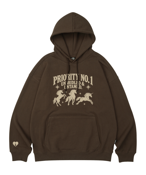 WILDROCK（ワイルドロック）の「PRIORITY UNICORN オーバーサイズフーディー_11 COL（パーカー・レディース・パープル/ブラウン/ピンク/バーガンディー/ネイビー/ダークグレー/ベージュ/ブルー/チャコール/ブラック/アイボリー・LARGE/SMALL/MEDIUM）」の15枚目の写真