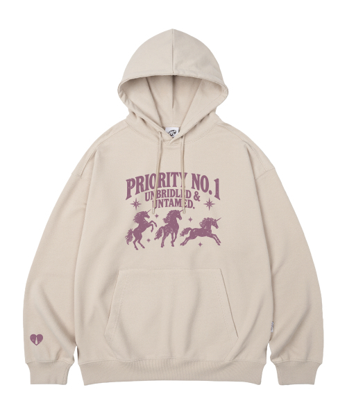 WILDROCK（ワイルドロック）の「PRIORITY UNICORN オーバーサイズフーディー_11 COL（パーカー・レディース・パープル/ブラウン/ピンク/バーガンディー/ネイビー/ダークグレー/ベージュ/ブルー/チャコール/ブラック/アイボリー・LARGE/SMALL/MEDIUM）」の14枚目の写真