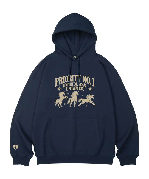 WILDROCK（ワイルドロック）の「PRIORITY UNICORN オーバーサイズフーディー_11 COL（パーカー・レディース・パープル/ブラウン/ピンク/バーガンディー/ネイビー/ダークグレー/ベージュ/ブルー/チャコール/ブラック/アイボリー・LARGE/SMALL/MEDIUM）」の12枚目の写真