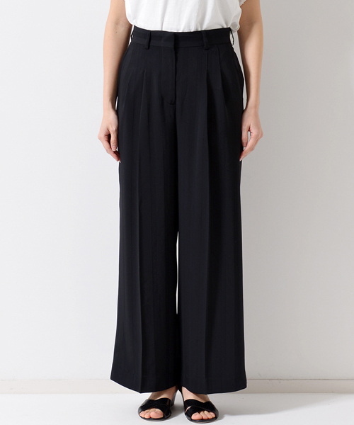 AMERICAN RAG CIE(アメリカンラグシー)の「AMERICAN RAG CIEジャガード ストライプ ワイドパンツ(その他パンツ・レディース・ブラック/ベージュ・FREE)」の5枚目の写真