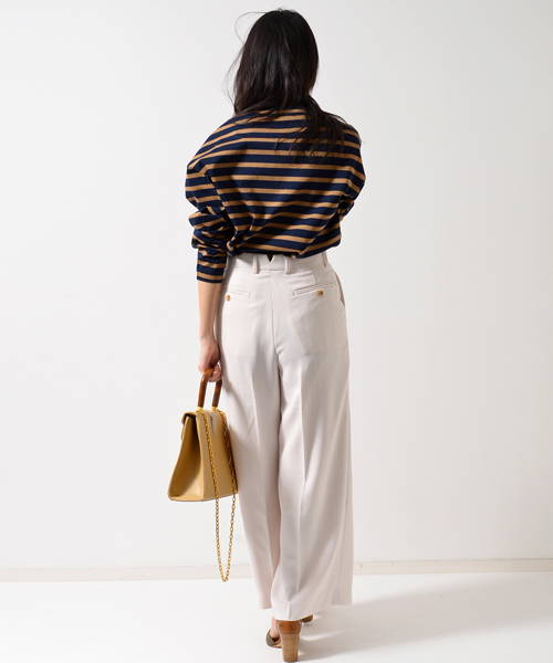 AMERICAN RAG CIE(アメリカンラグシー)の「AMERICAN RAG CIEジャガード ストライプ ワイドパンツ(その他パンツ・レディース・ブラック/ベージュ・FREE)」の12枚目の写真