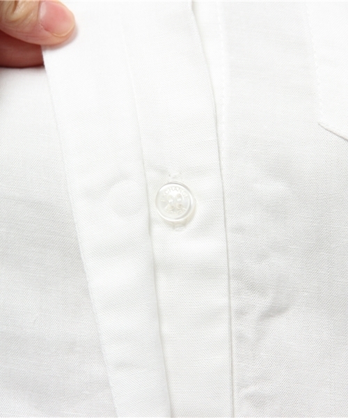 VENCEEXCHANGE（ヴァンスエクスチェンジ）の「レーヨン麻比翼シャツ            （シャツ/ブラウス・レディース・ネイビー/オフホワイト/ダークグリーン・MEDIUM）」の11枚目の写真