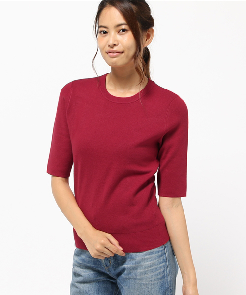 MOUSSY（マウジー）の「C/NECK H SLEEVE KNIT TOP（ニット/セーター・レディース・トップグレー/ワインレッド/ブラック・FREE）」の13枚目の写真