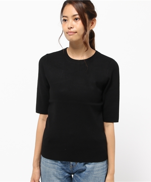 MOUSSY（マウジー）の「C/NECK H SLEEVE KNIT TOP（ニット/セーター・レディース・トップグレー/ワインレッド/ブラック・FREE）」の6枚目の写真