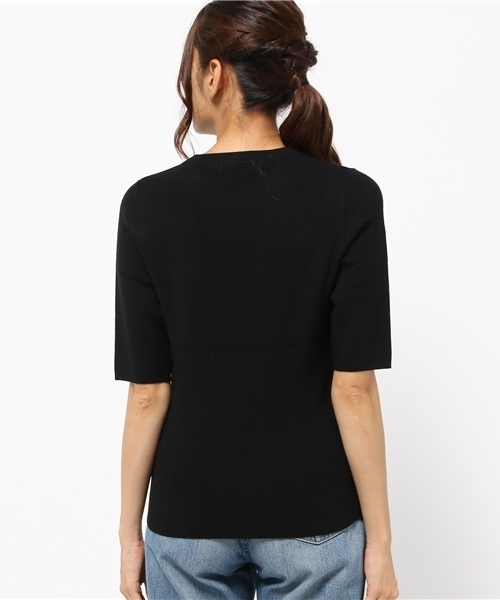 MOUSSY（マウジー）の「C/NECK H SLEEVE KNIT TOP（ニット/セーター・レディース・トップグレー/ワインレッド/ブラック・FREE）」の8枚目の写真