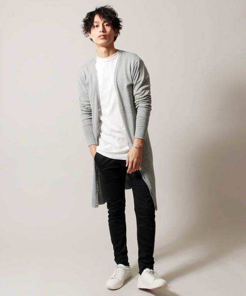 THE CASUAL（カジュアル）の「コットン ニット Vネック ロング 長袖 カーディガン（カーディガン/ボレロ・メンズ・杢グレー/ブラック/オリーブ/チャコール/ベージュ/ネイビー/ワイン/オートミール/テラコッタ/ブルー・L/M/XL/S）」の22枚目の写真