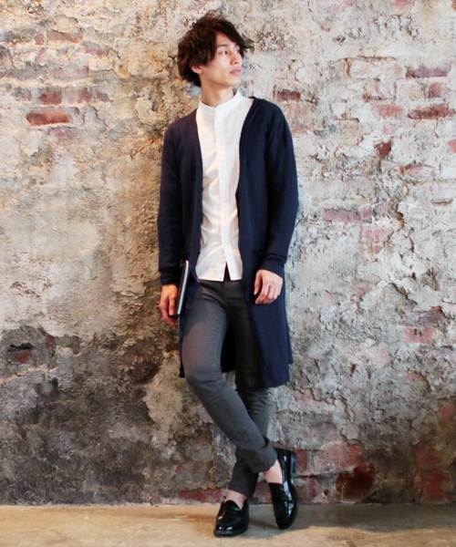 THE CASUAL（カジュアル）の「コットン ニット Vネック ロング 長袖 カーディガン（カーディガン/ボレロ・メンズ・杢グレー/ブラック/オリーブ/チャコール/ベージュ/ネイビー/ワイン/オートミール/テラコッタ/ブルー・L/M/XL/S）」の16枚目の写真