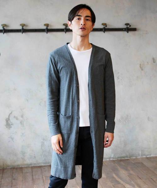 THE CASUAL（カジュアル）の「コットン ニット Vネック ロング 長袖 カーディガン（カーディガン/ボレロ・メンズ・杢グレー/ブラック/オリーブ/チャコール/ベージュ/ネイビー/ワイン/オートミール/テラコッタ/ブルー・L/M/XL/S）」の13枚目の写真