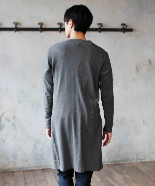 THE CASUAL（カジュアル）の「コットン ニット Vネック ロング 長袖 カーディガン（カーディガン/ボレロ・メンズ・杢グレー/ブラック/オリーブ/チャコール/ベージュ/ネイビー/ワイン/オートミール/テラコッタ/ブルー・L/M/XL/S）」の11枚目の写真