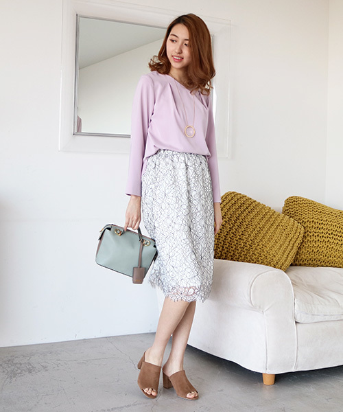 N.(N. Natural Beauty Basic)(エヌエヌナチュラルビューティーベーシック)の「【一部追加生産】スカラップレースセットアップスカート【セットアップ対応商品】(スカート・レディース・ホワイト/ホワイト系その他/ピンク/ブルー/パープル/ネイビー・MEDIUM)」の12枚目の写真