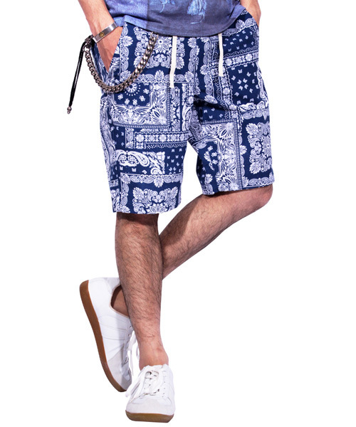 ８(eight)（エイト）の「フラワー ショートパンツ ハーフパンツ 総柄 コットン （チノパンツ・メンズ・A/B/E/C/D・MEDIUM/LARGE/X-LARGE）」の3枚目の写真