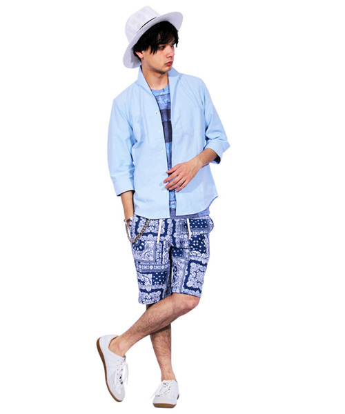 ８(eight)（エイト）の「フラワー ショートパンツ ハーフパンツ 総柄 コットン （チノパンツ・メンズ・A/B/E/C/D・MEDIUM/LARGE/X-LARGE）」の8枚目の写真