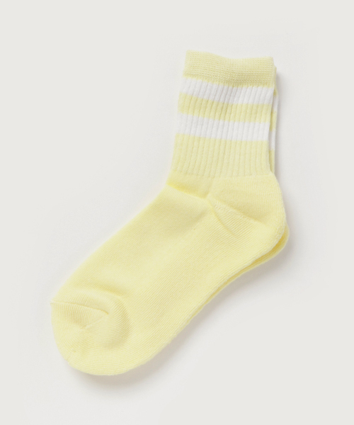 WEGO（ウィゴー）の「WEGO/2ラインソックス（ソックス/靴下・レディース・ホワイト/ブラック/ライム/ライトイエロー/ライトパープル/サックスブルー/ライトピンク・FREE）」の6枚目の写真