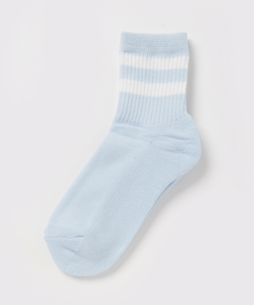 WEGO（ウィゴー）の「WEGO/2ラインソックス（ソックス/靴下・レディース・ホワイト/ブラック/ライム/ライトイエロー/ライトパープル/サックスブルー/ライトピンク・FREE）」の4枚目の写真