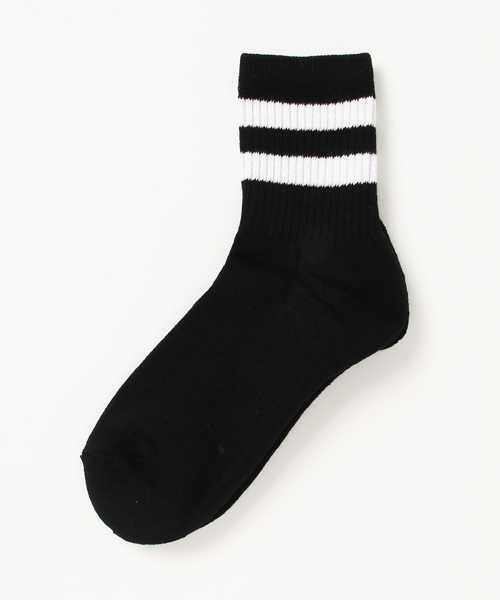 WEGO（ウィゴー）の「WEGO/2ラインソックス（ソックス/靴下・レディース・ホワイト/ブラック/ライム/ライトイエロー/ライトパープル/サックスブルー/ライトピンク・FREE）」の3枚目の写真