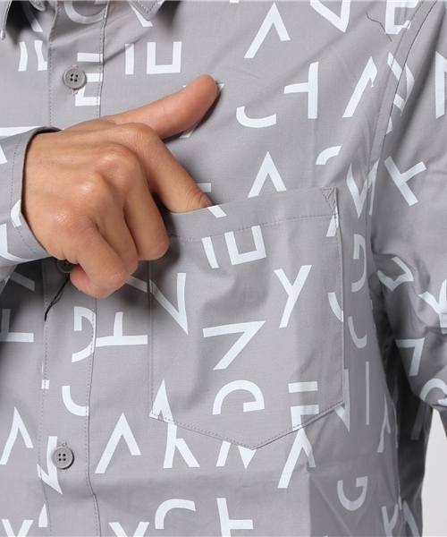 ARMANI EXCHANGE(アルマーニエクスチェンジ)の「【AXアルマーニ エクスチェンジ】ロゴプリント シャツ(シャツ/ブラウス・メンズ・グレー・SMALL/MEDIUM/LARGE/X-SMALL/X-LARGE)」の8枚目の写真