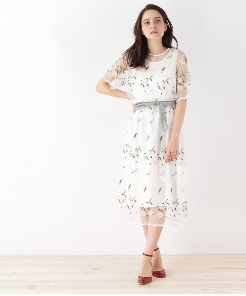 Haupia ハウピア の Haupia こでまり刺しゅうチュールワンピース ワンピース Wear