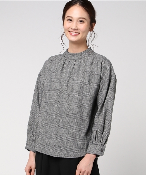 rps（アールピーエス）の「プチハイネックブラウス（シャツ/ブラウス・レディース・チャコールグレー/オフホワイト/ホワイト系その他2/ブラック・M）」の20枚目の写真