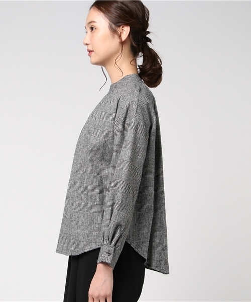 rps（アールピーエス）の「プチハイネックブラウス（シャツ/ブラウス・レディース・チャコールグレー/オフホワイト/ホワイト系その他2/ブラック・M）」の13枚目の写真